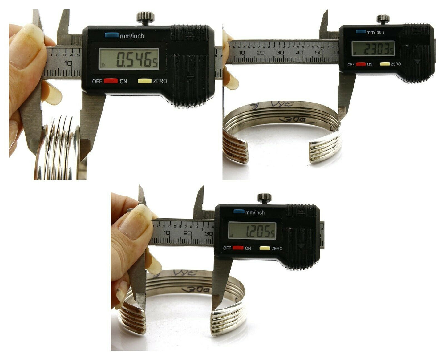 Women's Navajo Bracelet .925 Silver Hand Stamped Signed TAHE C.1980's