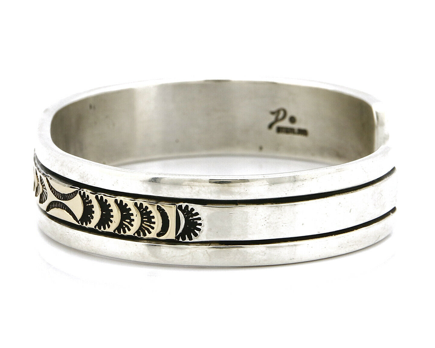 Women's Navajo Bracelet 14k SOLID Gold .925 Silver Signed Delgarito