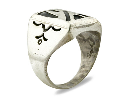 Navajo Overlay Ring .925 Handmade Native American C.80's