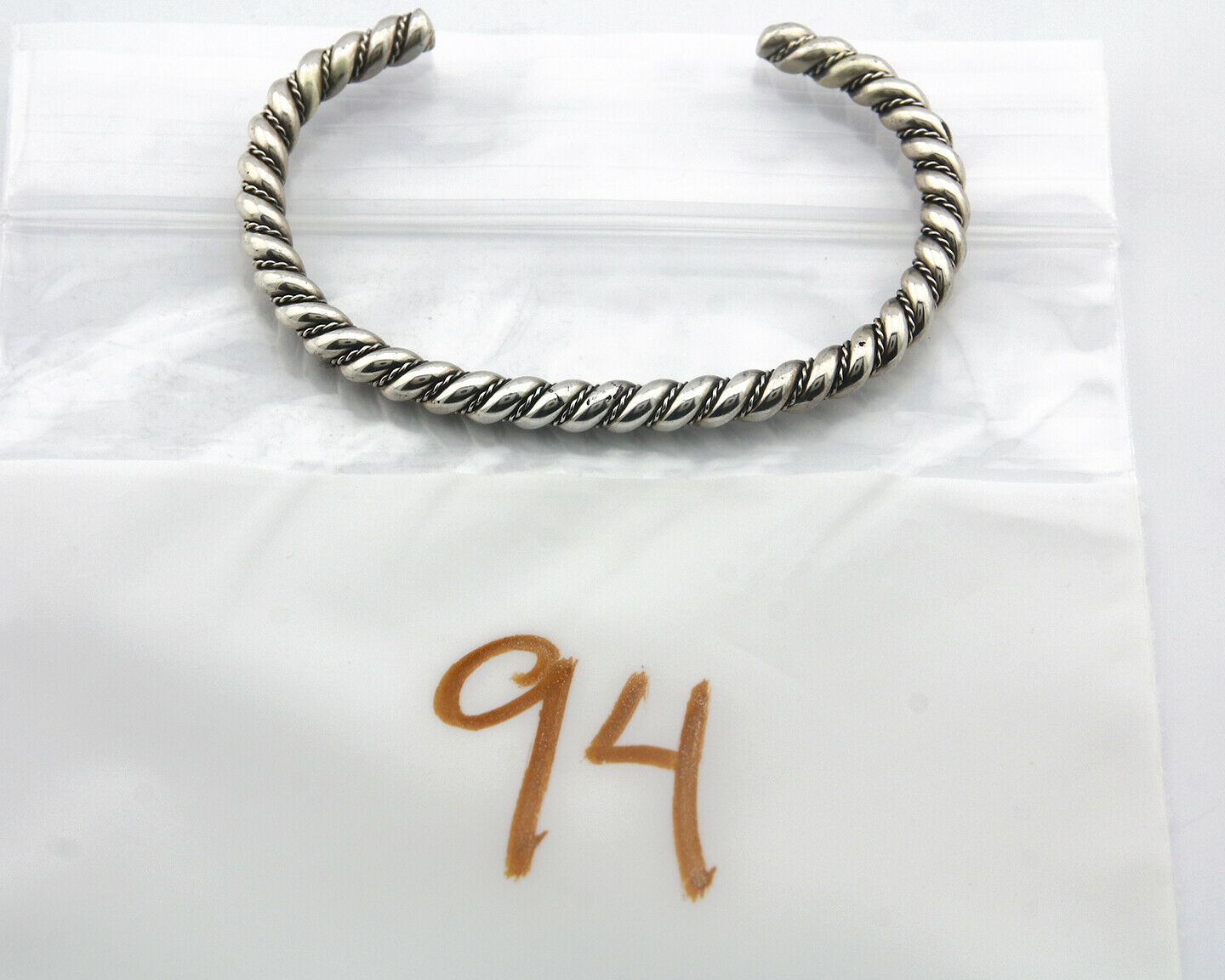 Navajo Bracelet .925 SOLID Silver Handmade Artist Tahe Circa Late 1980's