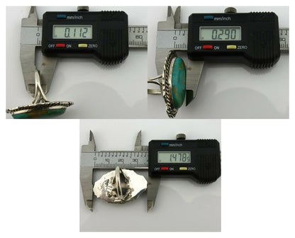Navajo Ring .925 Silver Blue Southwest Turquoise Artist Billy Eagle C.80's