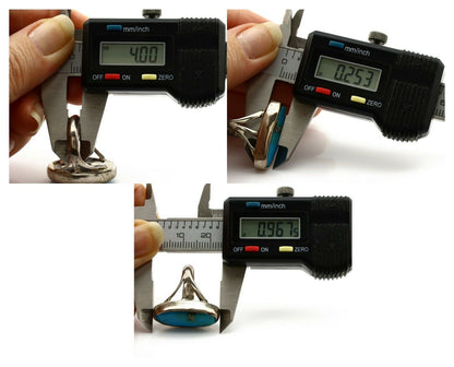 Navajo Ring .925 Silver Arizona Turquoise Native American Artist C80s