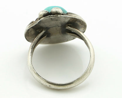 Navajo Ring .925 Silver Blue Turquoise Native American Artist C.80's