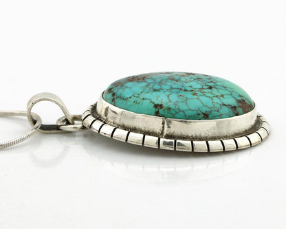 Navajo Necklace 925 Silver Epic Natural Turquoise Native American Artist C.80's