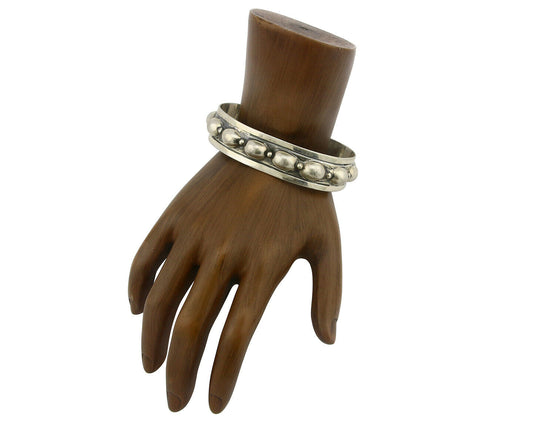 Navajo Bracelet .925 SOLID Silver Handmade Artist Signed C Montoya C. 1980's