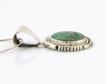 Navajo Necklace 925 Silver Natural Aqua Turquoise Native Artist C.80's
