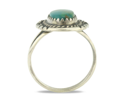 Navajo Ring .925 Silver Natural Turquoise Native American Artist C.1980's