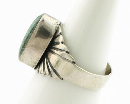 Navajo Ring .925 Silver Kingman Turquoise Artist Signed Apache C.80's