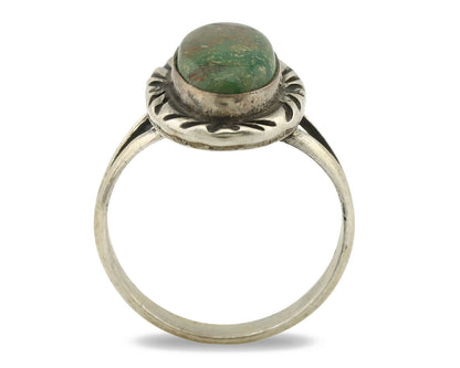 Navajo Ring .925 Silver Natural Mined Turquoise Artist Signed C.80's