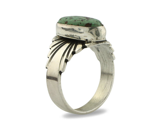 Navajo Ring .925 Silver Blue Green Arizona Turquoise Artist Signed Apache C.80's
