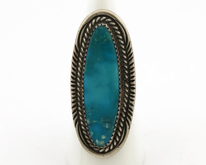 Navajo Ring 925 Silver Natural Blue Turquoise Artist Signed W Denetdale C.80's