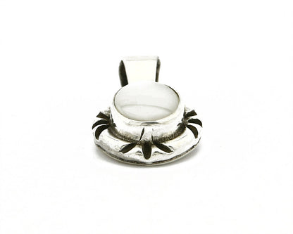 Navajo Hand Stamped Natural Mined MOP in .925 SOLID Silver Pendant