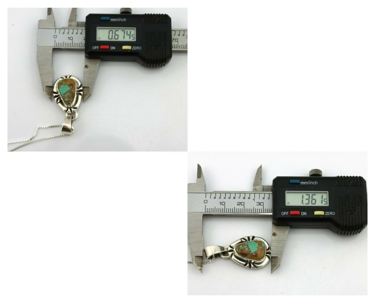 Navajo Necklace .925 Silver Kingman Turquoise Signed Gecko C.1980's