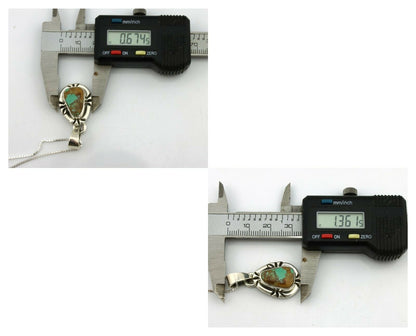 Navajo Necklace .925 Silver Kingman Turquoise Signed Gecko C.1980's