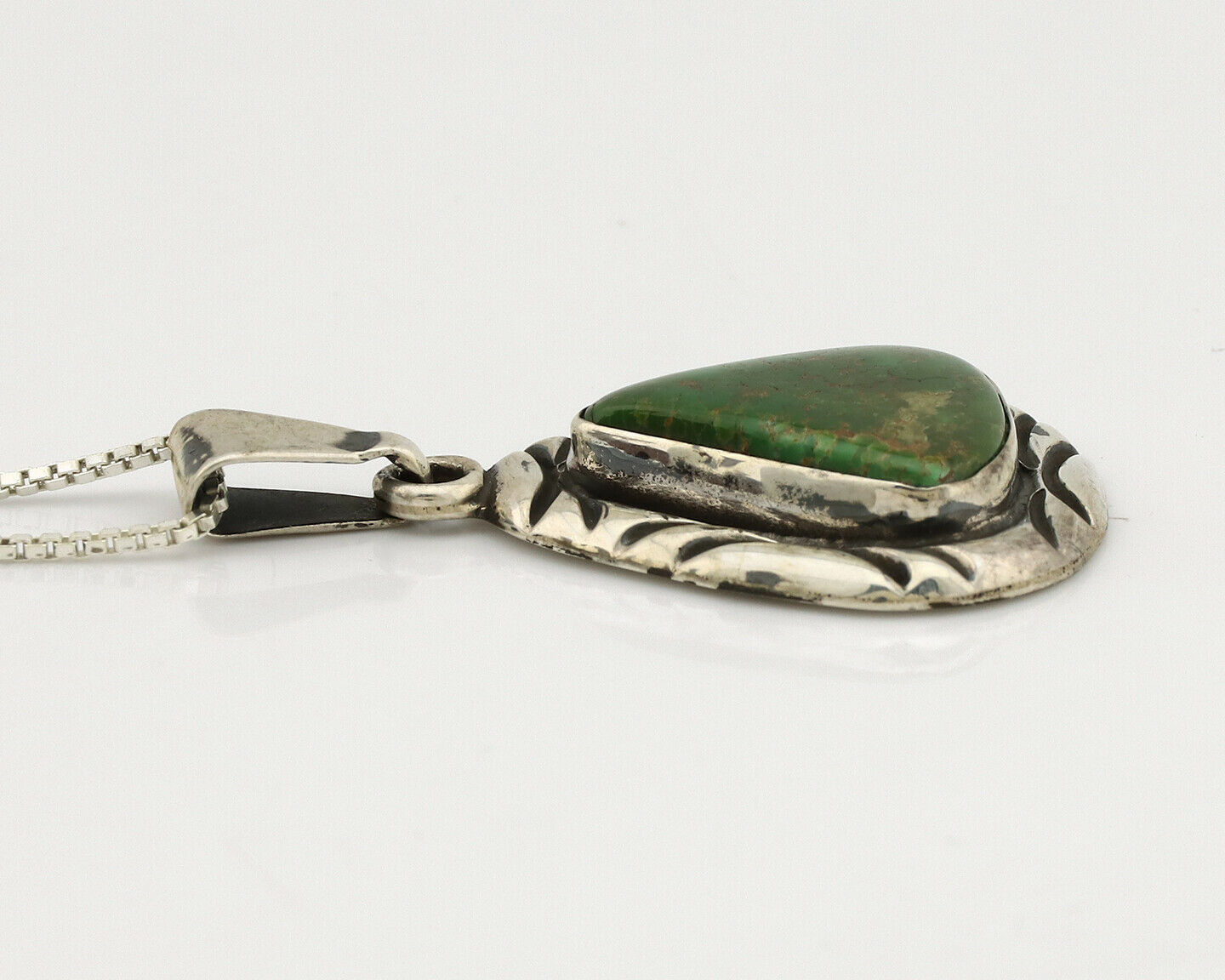 Navajo Necklace .925 Silver Royston Turquoise Signed C Montoya C.1980's