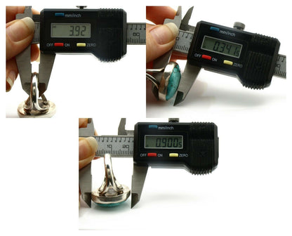 Navajo Ring .925 Silver Natural Blue Turquoise Signed Apache C.80's