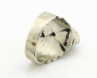 Navajo Ring .925 Silver Kingman Turquoise Artist Signed Apache C.80's