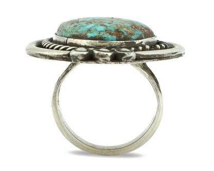 Navajo Ring .925 Silver Bisbee Turquoise Native American Artist C.80's