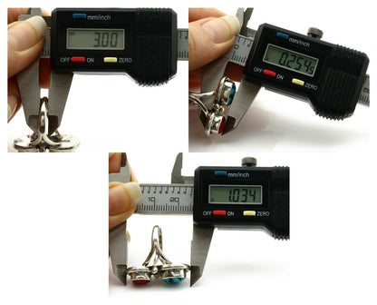 Navajo Ring .925 Silver Red Coral & Blue Turquoise Native Artist C.80's