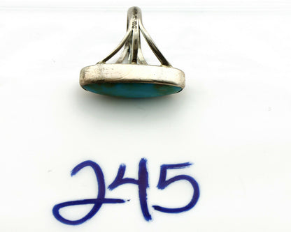 Navajo Ring .925 Silver Nevada Turquoise Native American Artist C.80's