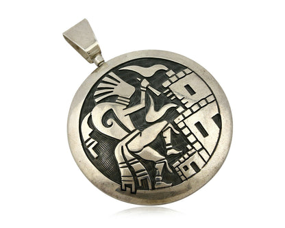 Navajo Spinner Pictograph Spinner Signed Artist TT .925 SOLID Silver Circa 80's