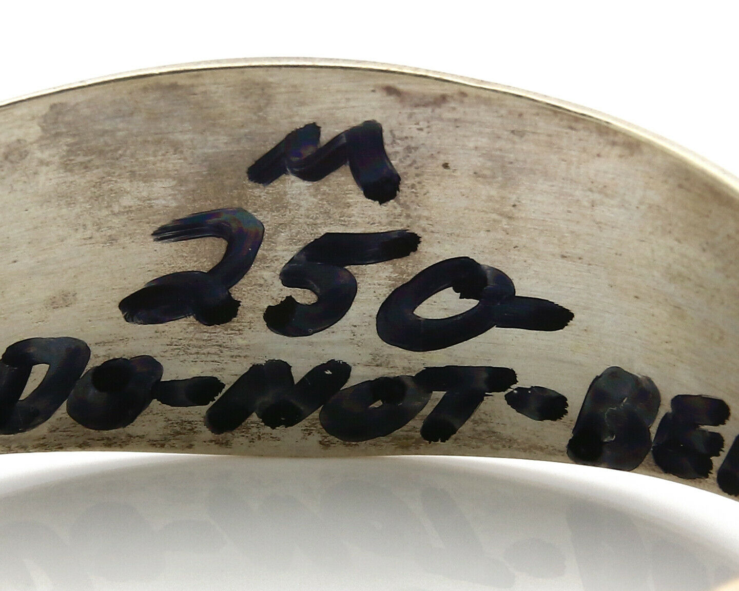 Navajo Bracelet .925 Silver Sand Cast Signed J Rogers Circa 1980's