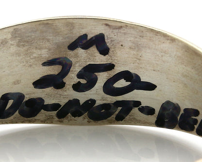 Navajo Bracelet .925 Silver Sand Cast Signed J Rogers Circa 1980's