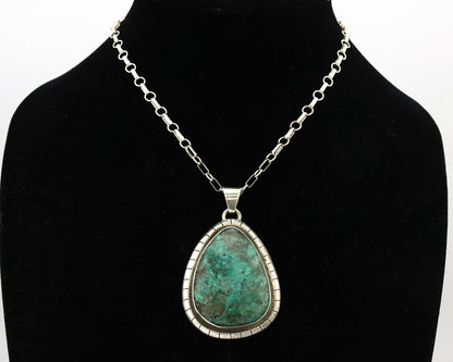 Navajo Necklace .925 Silver Blue Green Turquoise Native American Artist C.80's