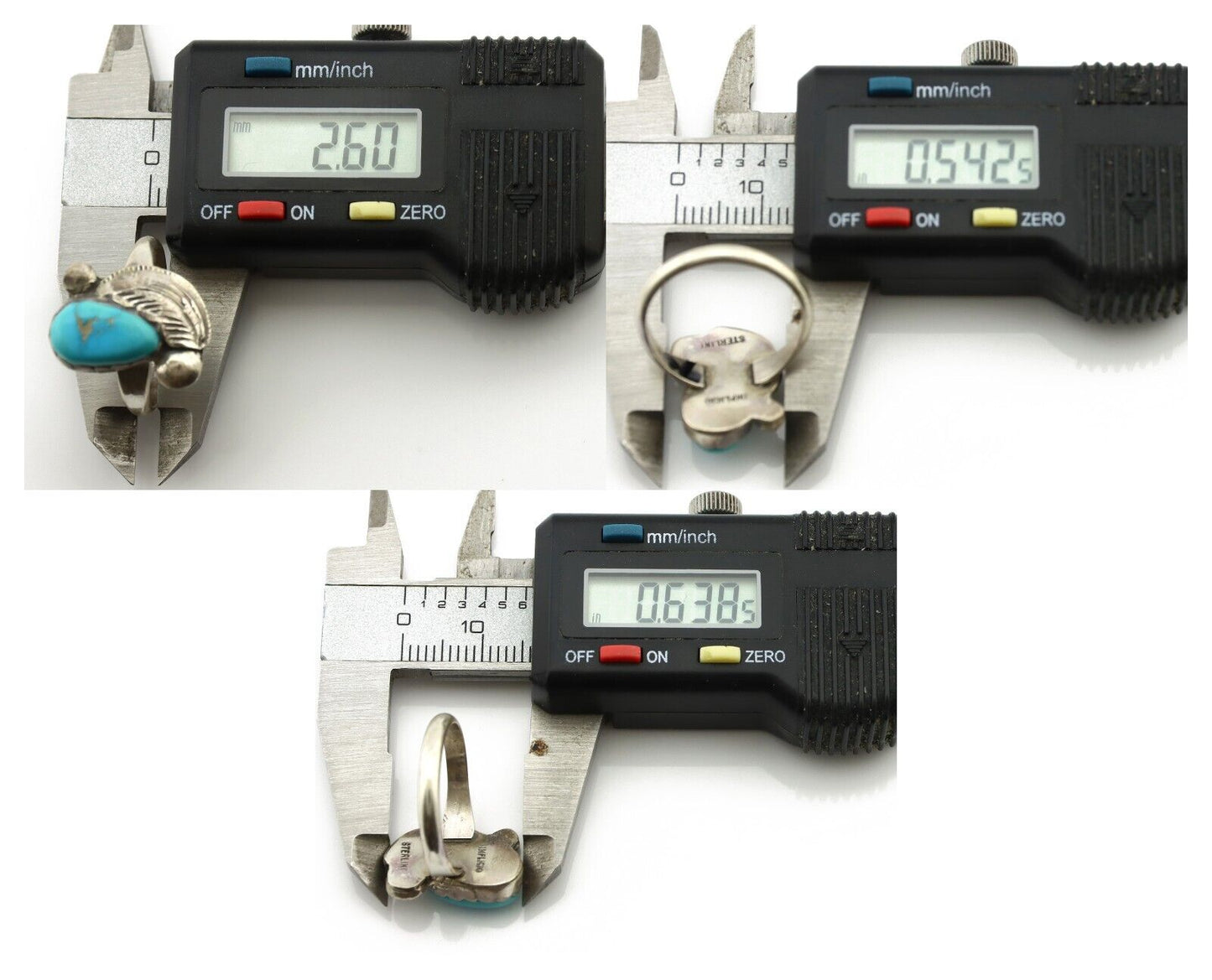 Zuni Ring 925 Silver Natural Mined Blue Turquoise Artist Signed Simplicio C.80's