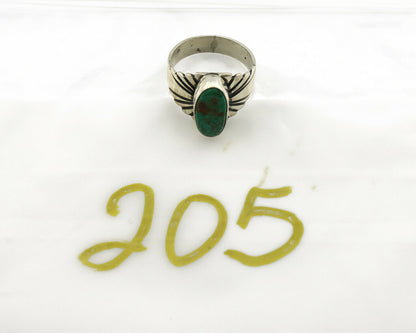 Navajo Ring .925 Silver Blue Green Arizona Turquoise Artist Signed Apache C.80's