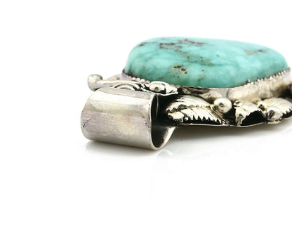 Navajo Pendant .925 Silver Kingman Turquoise Signed Artist Tom Willeto C.80's
