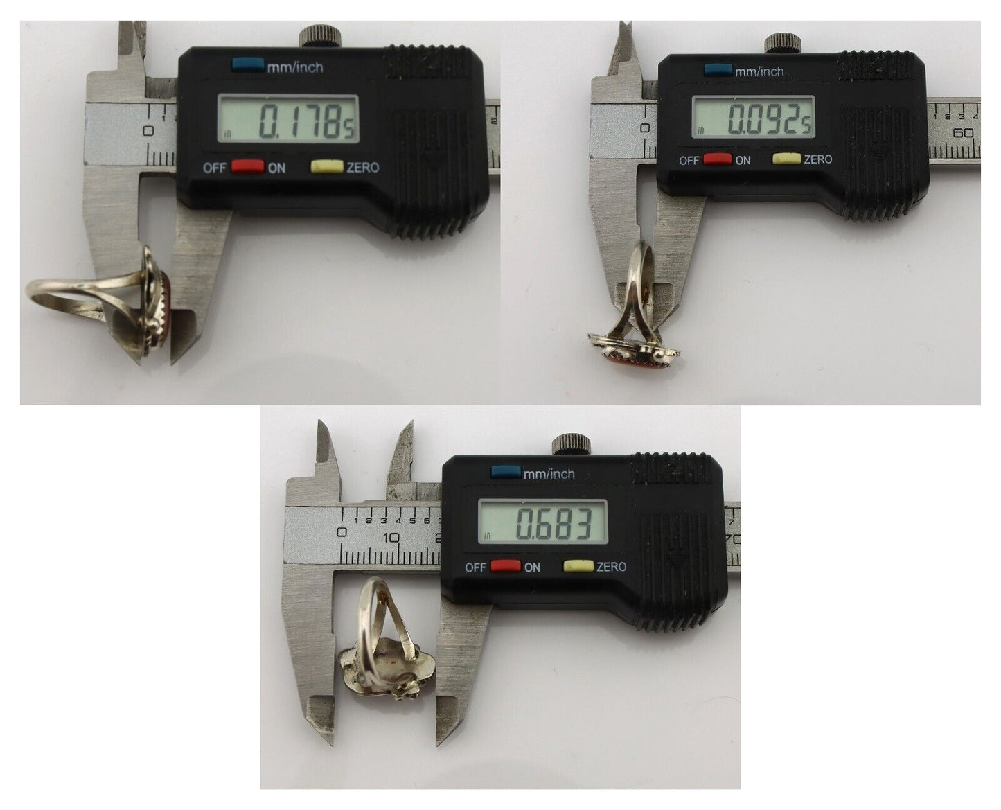 Navajo Ring .925 Silver Natural Pink Mussel Artist Signed Justin Morris C.80's