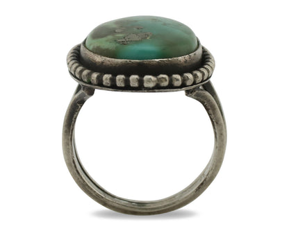 Navajo Ring .925 Silver Natural Turquoise Handmade Native American Artist C.80s