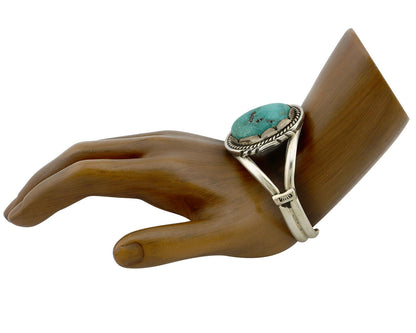 Navajo Bracelet .925 Silver Royston Turquoise Signed Apache Manufacturing C.80's