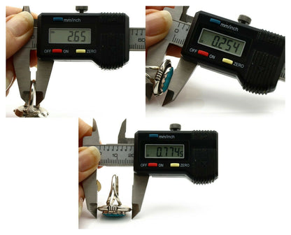 Navajo Ring .925 Silver Blue Gem Turquoise Handmade Native American Artist C80s