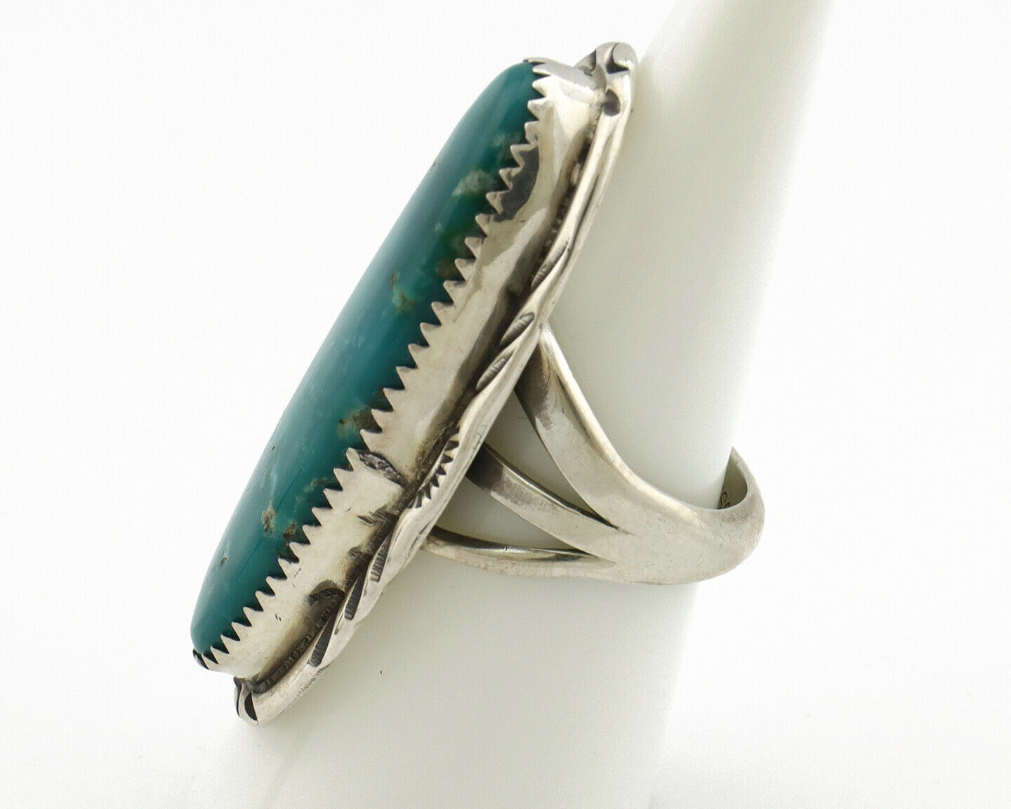 Navajo Ring .925 Silver Blue Southwest Turquoise Artist Signed USA C.80's