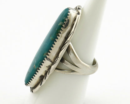 Navajo Ring .925 Silver Blue Southwest Turquoise Artist Signed USA C.80's