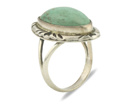 Navajo Ring .925 Silver Natural Turquoise Artist Signed Native American C.80's