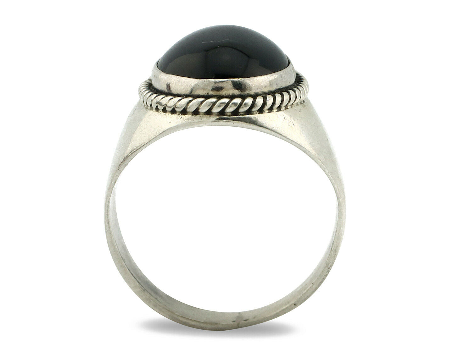 Navajo Ring .925 Silver Handmade Black Onyx Native American Artist C.80's