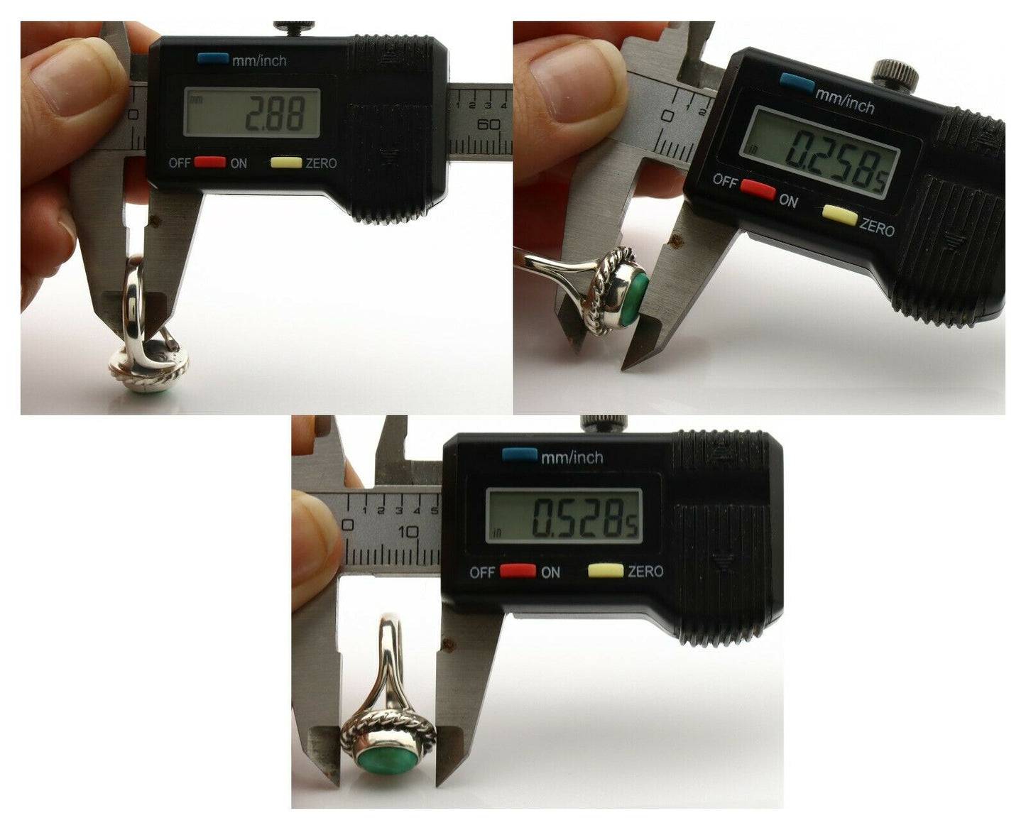 Navajo Ring .925 Silver Kingman Turquoise Artist Signed Gecko C.90's