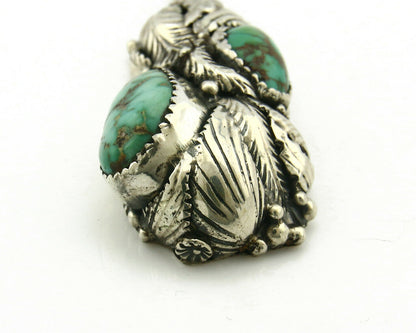 Navajo Pendant .925 Silver Royston Turquoise Signed Tom Willeto C.80's