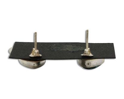 Navajo Earrings 925 Silver Blue Spiderweb Turquoise Native American Artist C90s