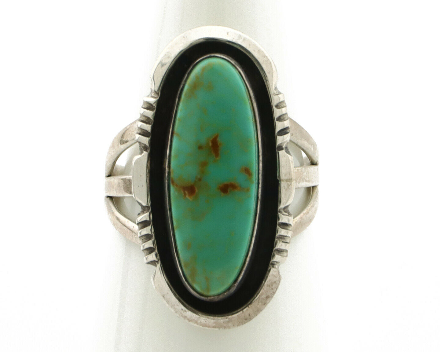 Navajo Ring .925 Silver Arizona Turquoise Native American Artist Handmade C.80's