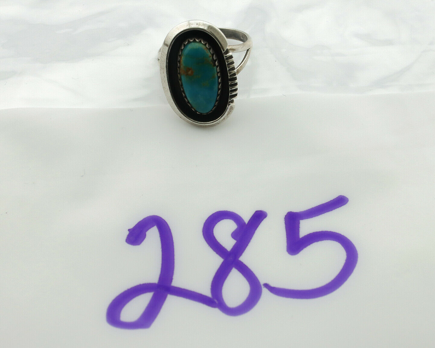 Navajo Ring .925 Silver Arizona Turquoise Native American Artist Handmade C.80's