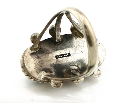 Navajo Ring .925 Silver Blue Southwest Turquoise Native American Artist C80s