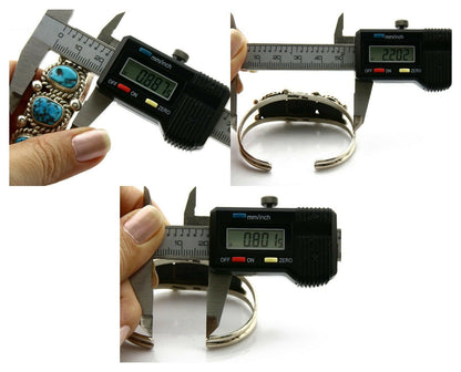 Navajo Bracelet .925 Silver Sleeping Beauty Turquoise Native C.80's