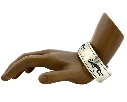 Hopi Bracelet .925 Silver Signed Artist Nathan Fred Jr 1980's