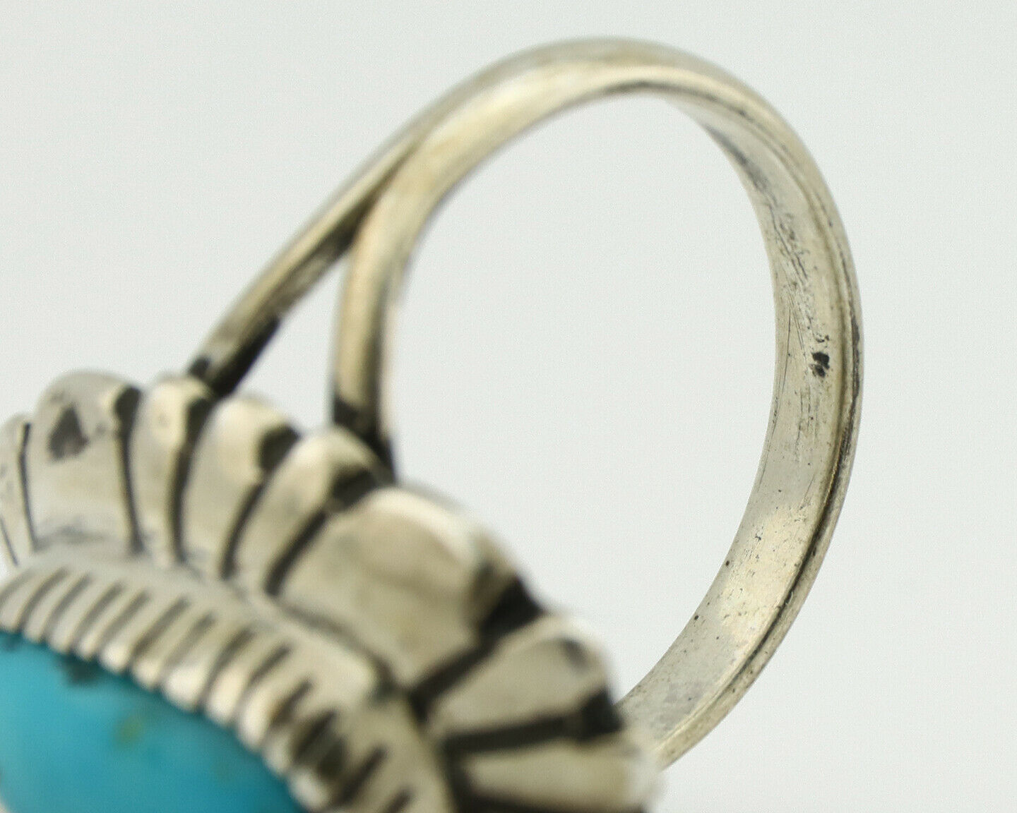 Navajo Ring .925 Silver Arizona Turquoise Signed M Montoya C.80's