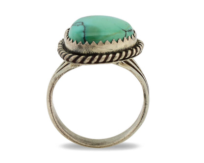Navajo Ring .925 Silver Natural Turquoise Native American Artist C.1980's