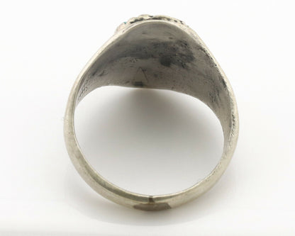 Zuni Ring .925 Silver Natural Blue Turquoise Native American Artist C.1980's